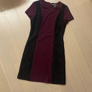 Karl Lagerfeld - purple dress with black lace - 6